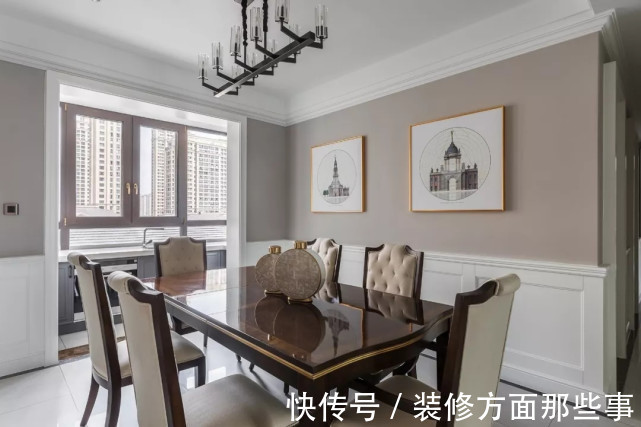 大理石|180平美式四居室,电视墙用大理石简约而不简单很高级