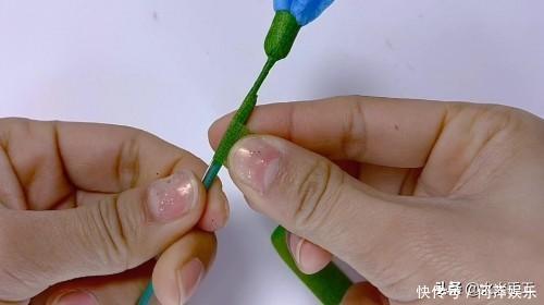 亲子手工创意,水果网做成的勿忘我,幼儿园老师都在做