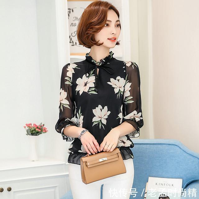 穿着|春季流行的妈妈雪纺衫,显白显优美,提亮肤色有气质