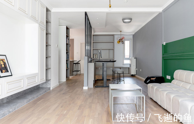 隔断|少见100㎡三居改两居，大胆配色尽显高级