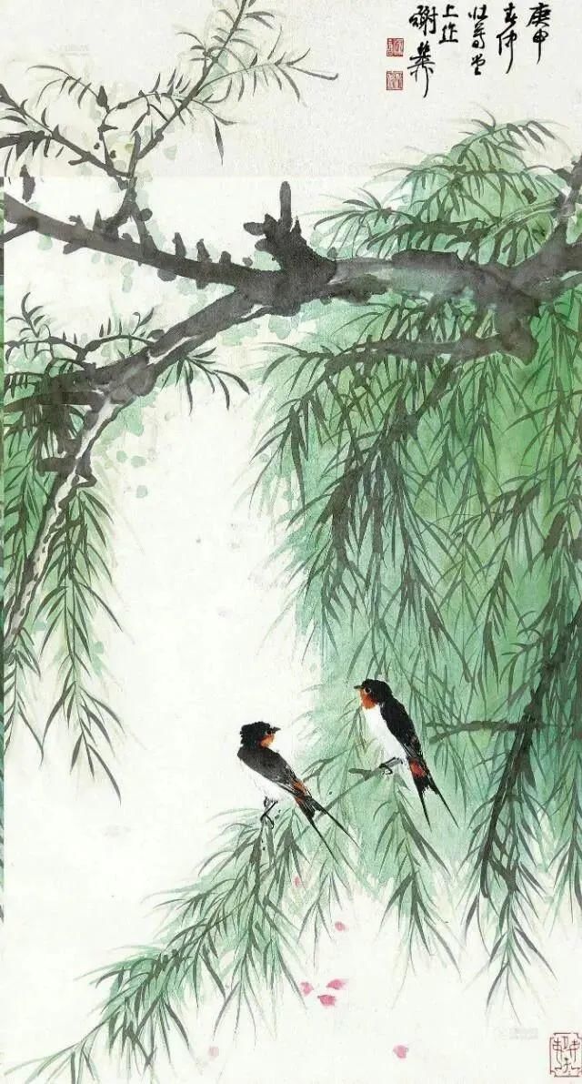 轻风|十位大师画柳，婀娜多姿，轻风拂面！