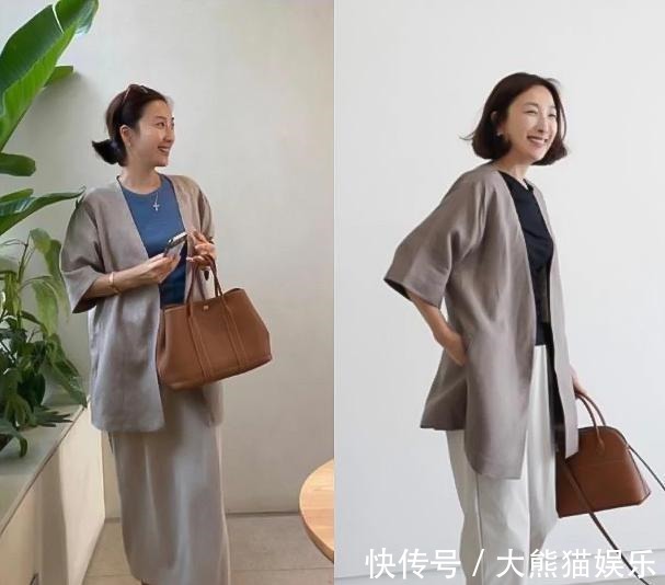 卡其色 一位韩国大妈的穿搭火了,穿衣简单不复杂,50岁穿出了30岁的感觉!