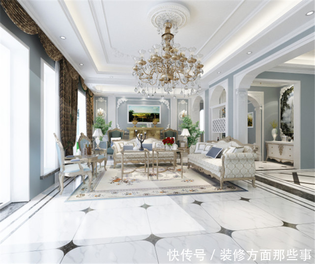 法式|550平法式轻奢摒弃传统的奢华,散发一种田园之气