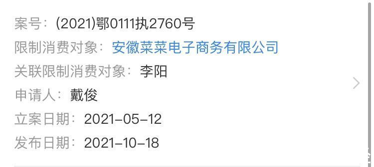 武汉市洪山区人民法院|呆萝卜关联公司及创始人李阳被限制高消费