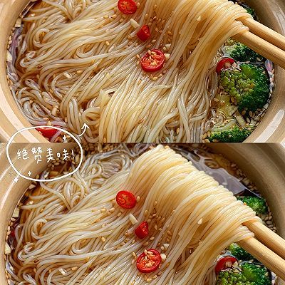 西蓝花|无油捞汁粉丝