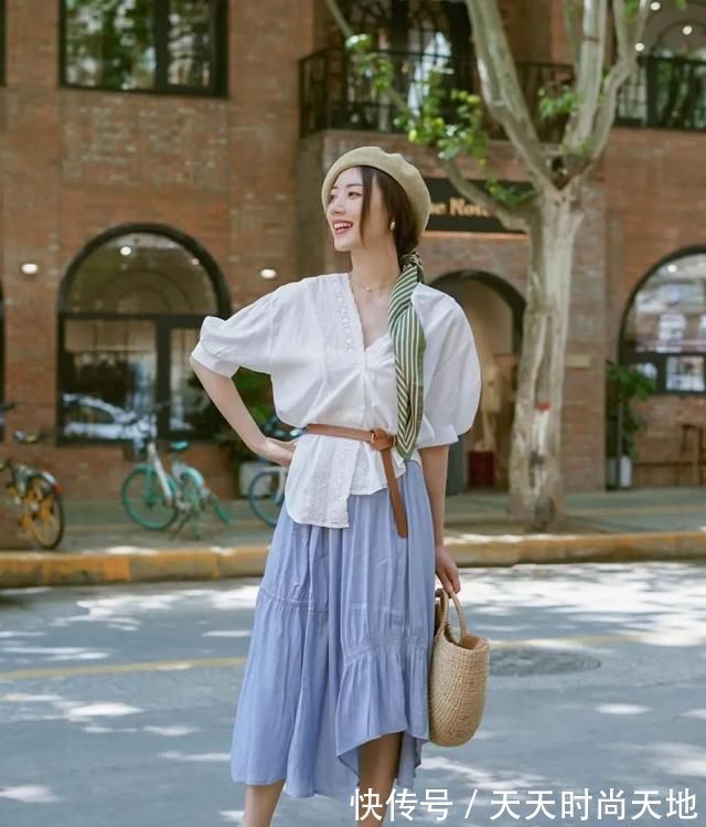 服饰|很适合夏季的搭配:衬衫+半裙,遮肉显瘦,上班上学都能穿