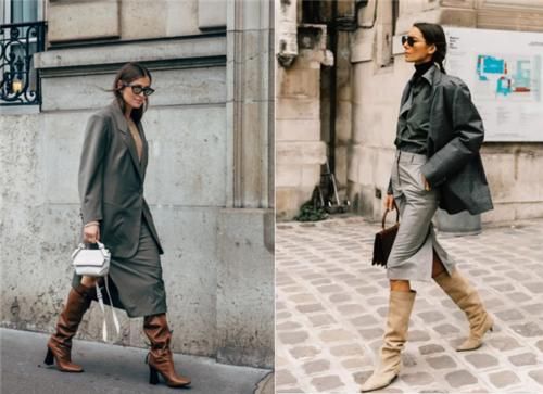 小姐姐 今秋流行“长裙+长靴”，“不露踝”的时髦搭配，太适合老寒腿了