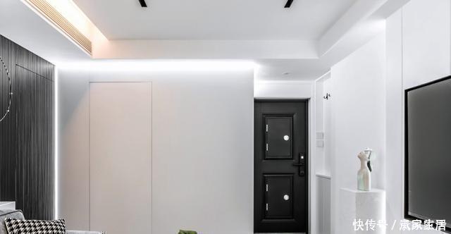 二居室|花6万改造77平二居室旧房,现代风格太漂亮,邻居以为走错门了