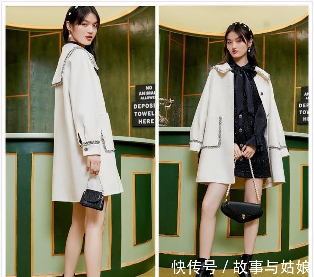 毛呢 最近流行一种风格叫“外套当短裙穿”,除了显高,还很有女人味!