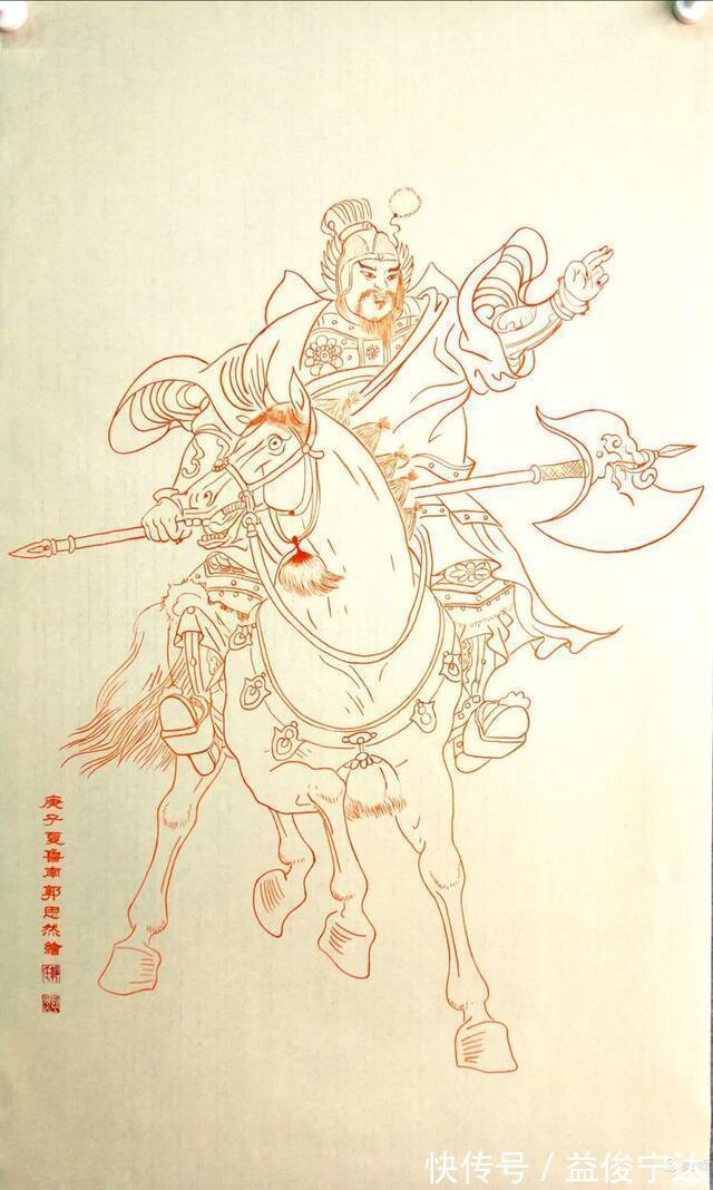 白描|实力派书画家郭思然先生,朱砂白描人物系列作品欣赏