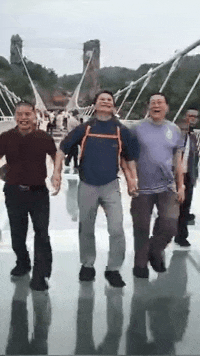 |搞笑GIF:大姐你听解释,我真的不是故意撞上去的