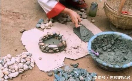 手工|手工多肉花盆制作,鹅卵石制作花盆一样用来养