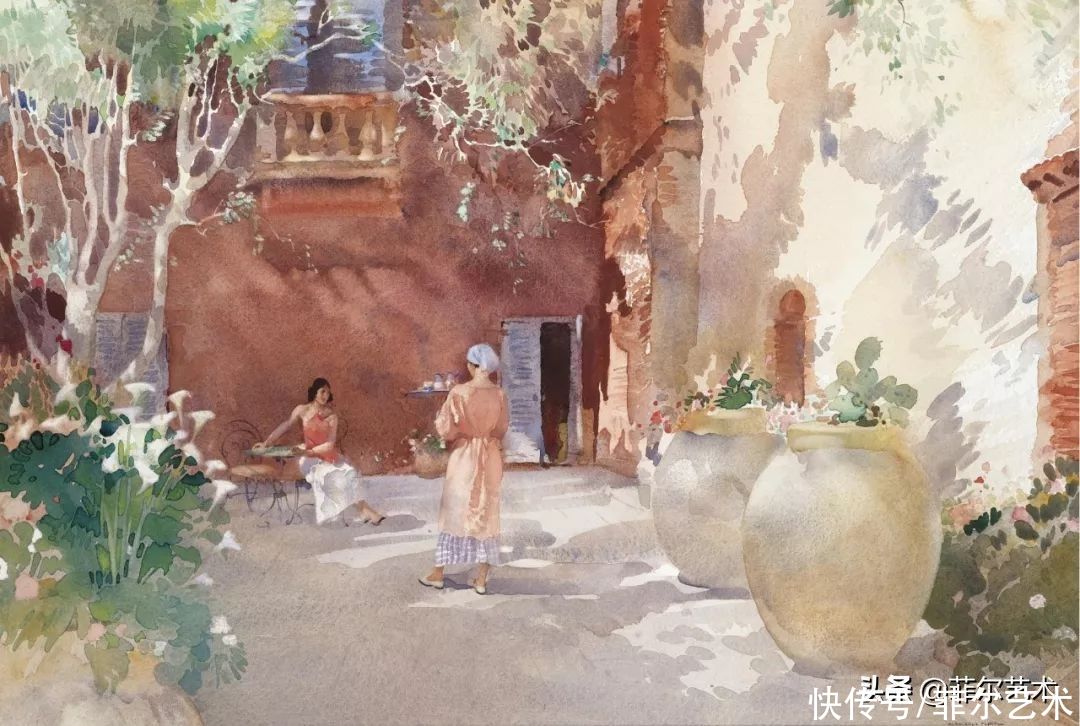 艺术家|苏格兰艺术家弗林特的女子水彩画，美轮美奂