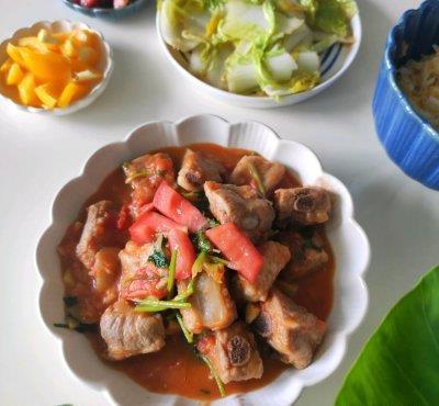 快手|10分钟快手菜百香果西红柿排骨，做饭不发愁