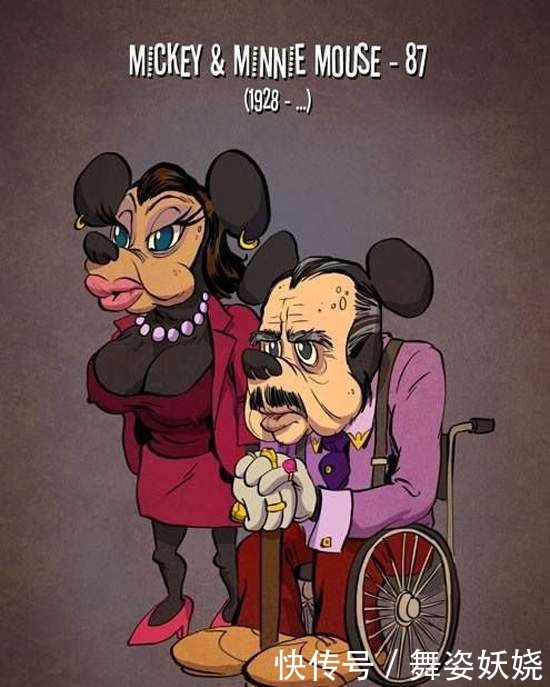 当迪士尼动画人物都老了，唐老鸭米老鼠应该是长这样的吧