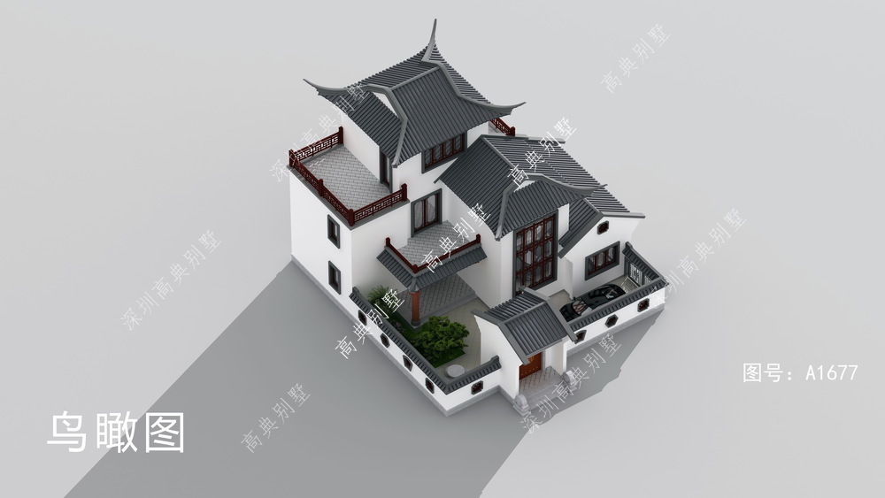 露台|中式庭院+车库+大露台的设计,真恨不得马上回家 建一栋 !