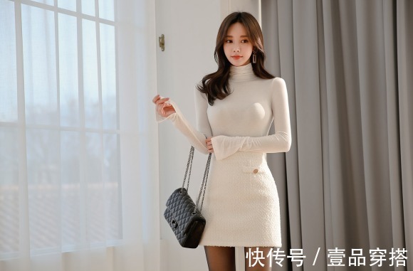 打底衫|女神孙允珠高清时尚搭配:牛奶糖果北欧高冷螺纹打底衫