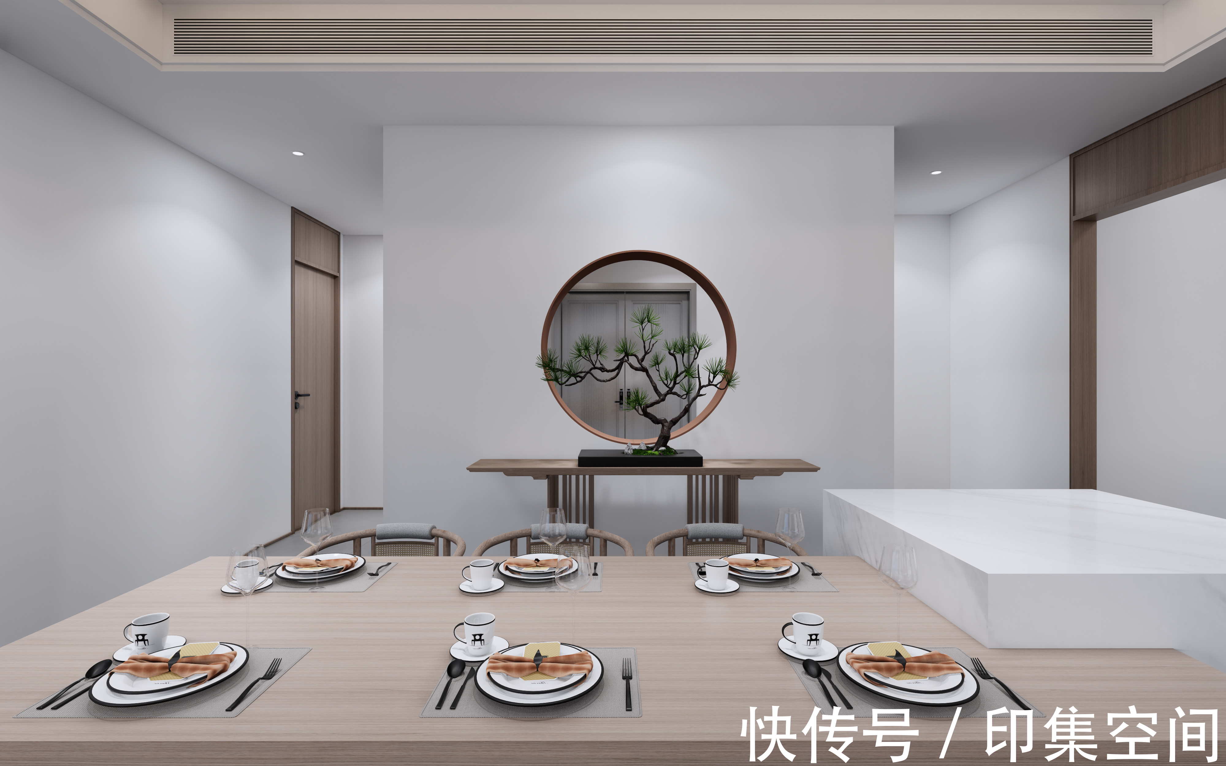 对称|4室改2室,205㎡新中式大平层