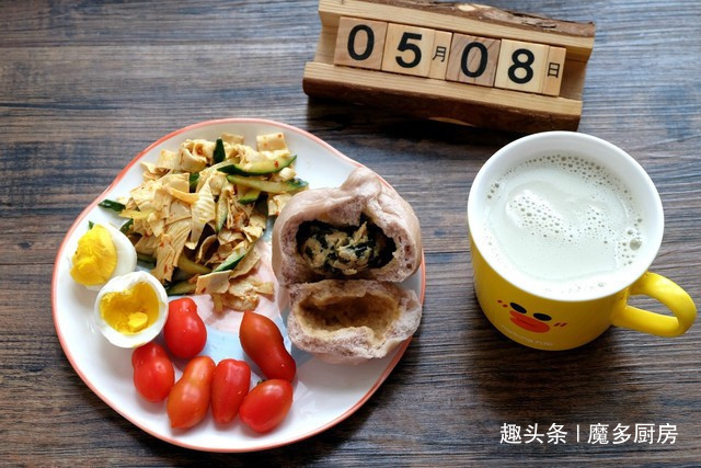 水煮西兰花|29天早餐分享,一人份,有荤有素有粗粮,自己做的早餐就是香