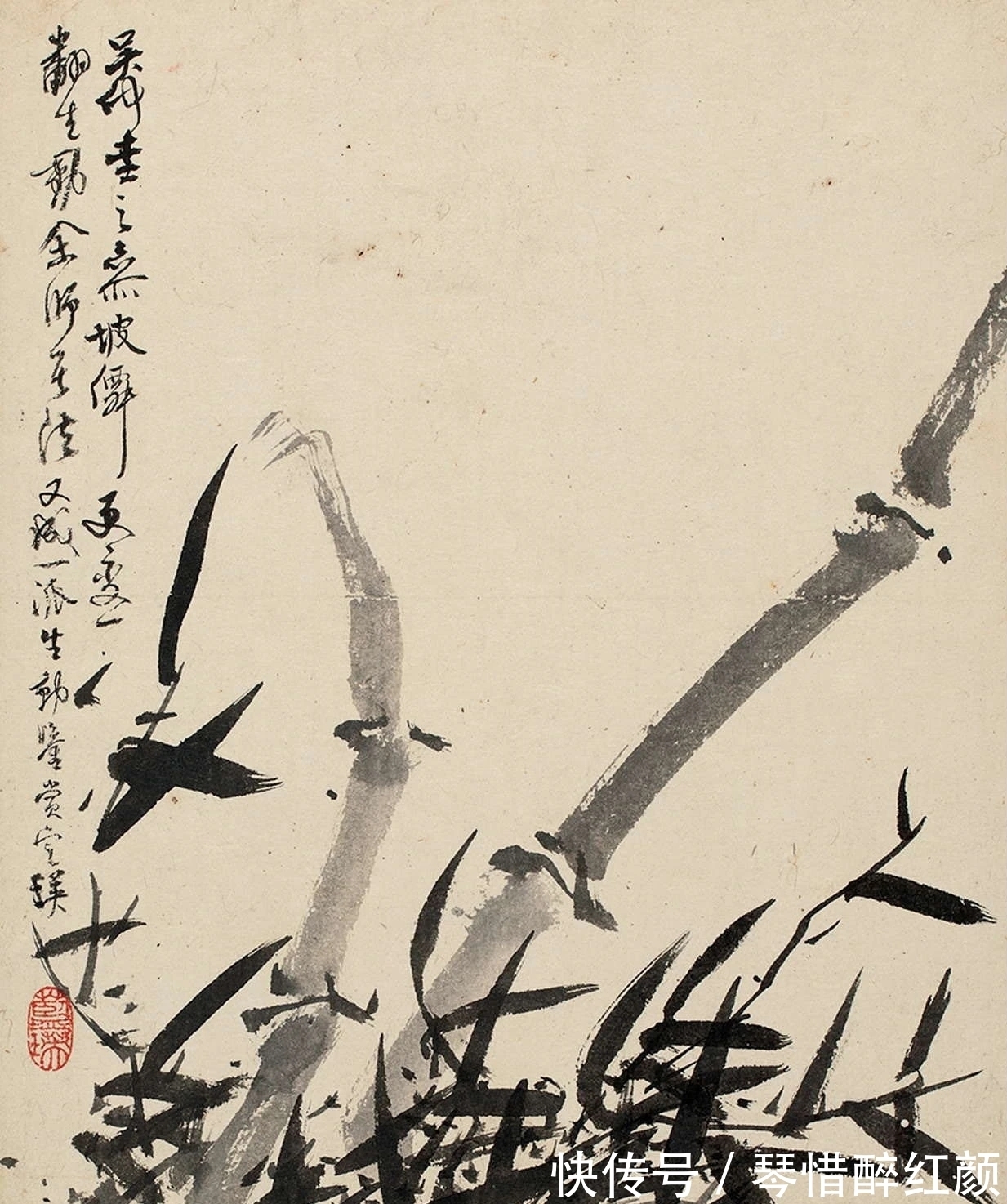 蓝瑛&蓝瑛12张《兰竹石图》,花鸟画最经典的课徒稿