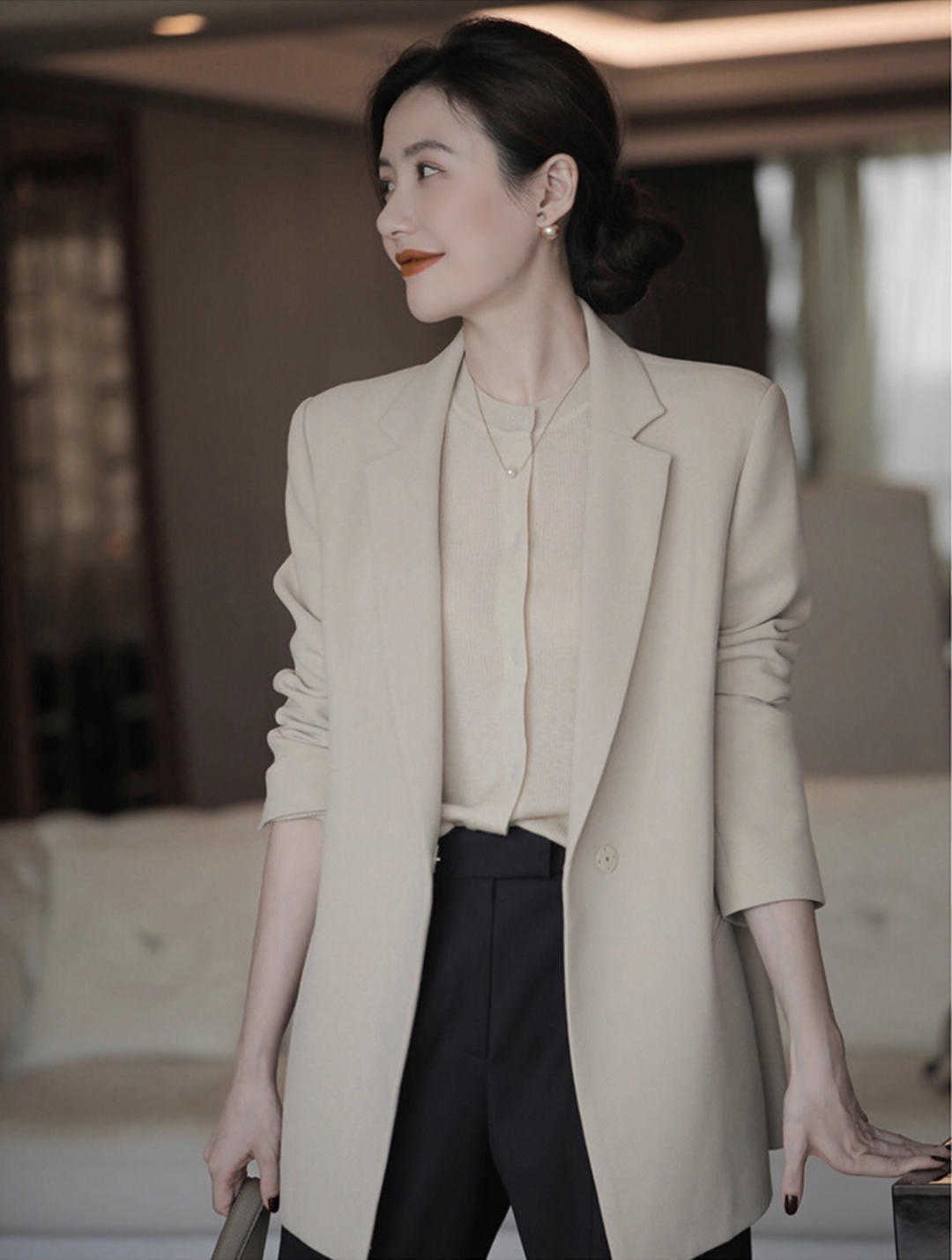 西装裤 要想文艺温婉并存,选择针织开衫啊!文艺清新温婉知性