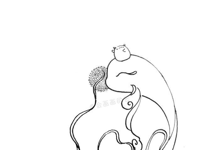 花瓣#用两支中性笔,画一幅线描画,过程简单易上手