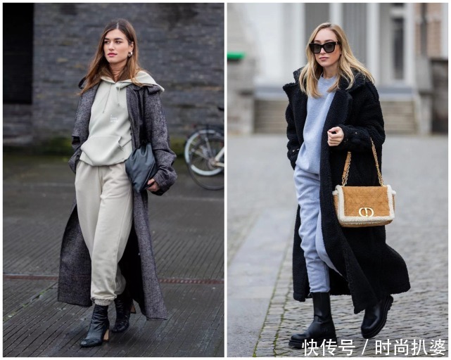 卫衣套装+大衣保暖又流行！可连维密超模上身也臃肿，怎么破？