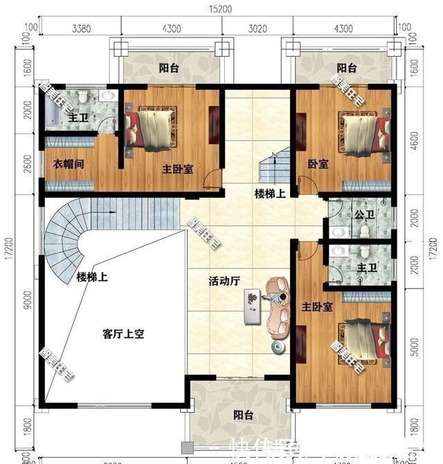 屋面处|漂亮气派的简欧别墅，多阳台+挑空客厅+堂屋，不可能不爱