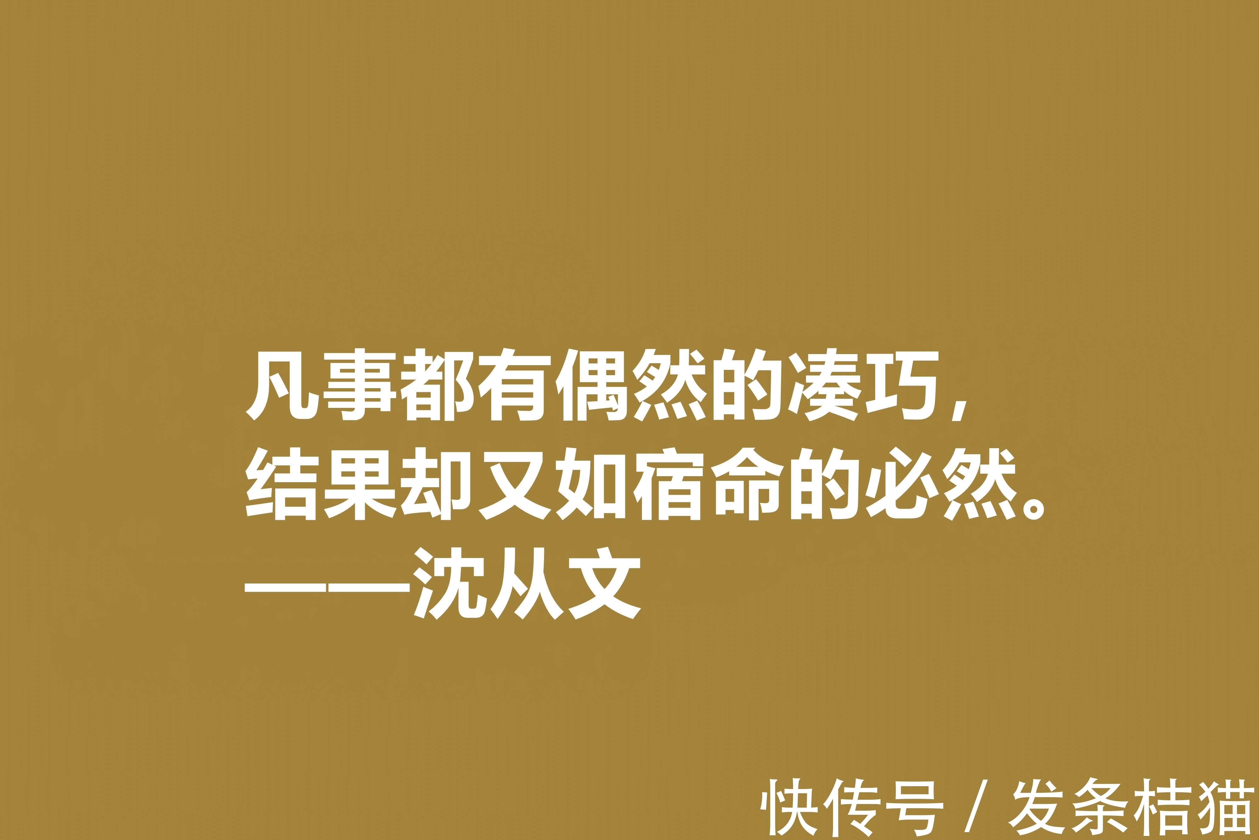 小说$深爱沈从文的小说，细品他十句格言，文化底蕴深厚，凸显其人生观