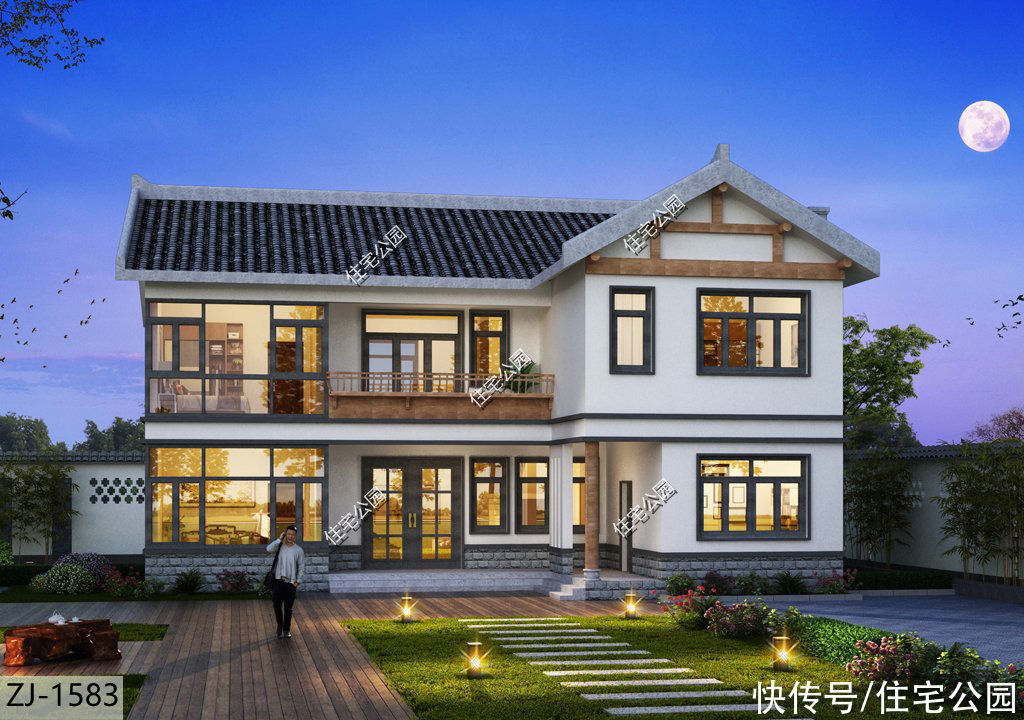 占地面积|下半年建房就选这10套二层吧,颜值一套比一套高,30来万就能盖