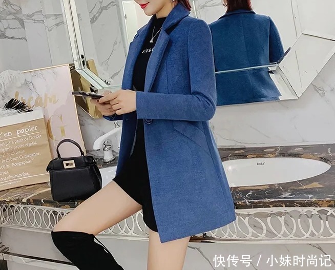 时尚毛呢外套, 完美显瘦, 巧遮肚腩, 多色可选随心搭