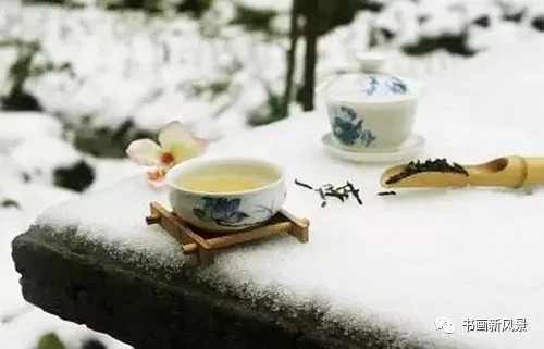 竹石！煮雪烹茶，听雪敲竹