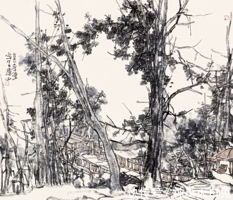 山水画$辛丑写生|甘肃画院李伟水墨山水画