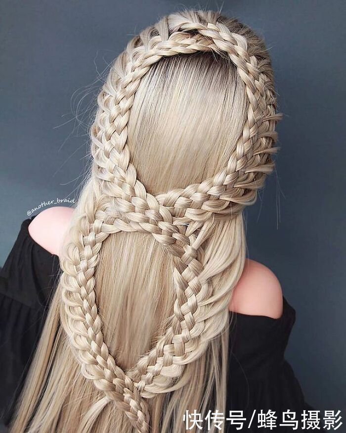 网红达人|65张编发照片,这哪是编头发分明是画画,图3这发型一次要半天