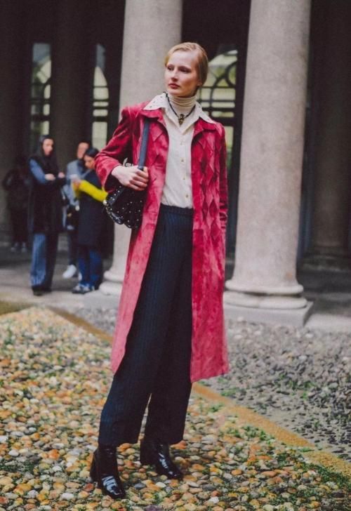 长外套+阔腿裤火了！太美太气质，小个子也能穿！