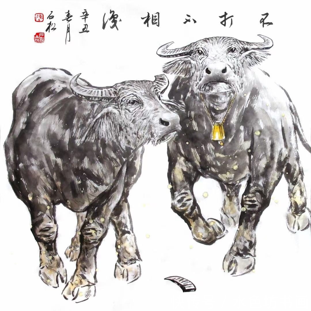 2021送你一组牛画,祝大家牛气冲天,牛(扭)