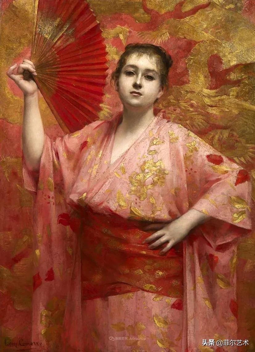 肖像@法国学院派著名画家科默尔,笔下的美丽女性犹如天使下凡