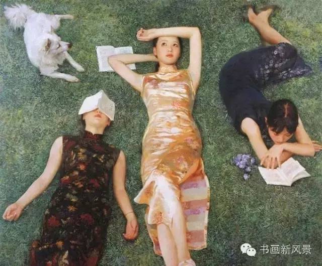 旗袍|油画中的旗袍美女，典雅端庄，极富东方韵味