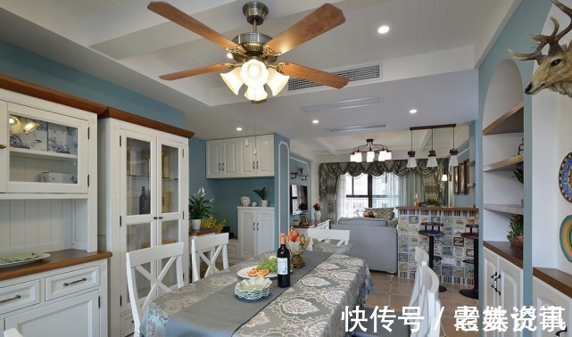 浅蓝色|131平以甜美欢快清新的设计风格为主调,从进门就有家的感觉