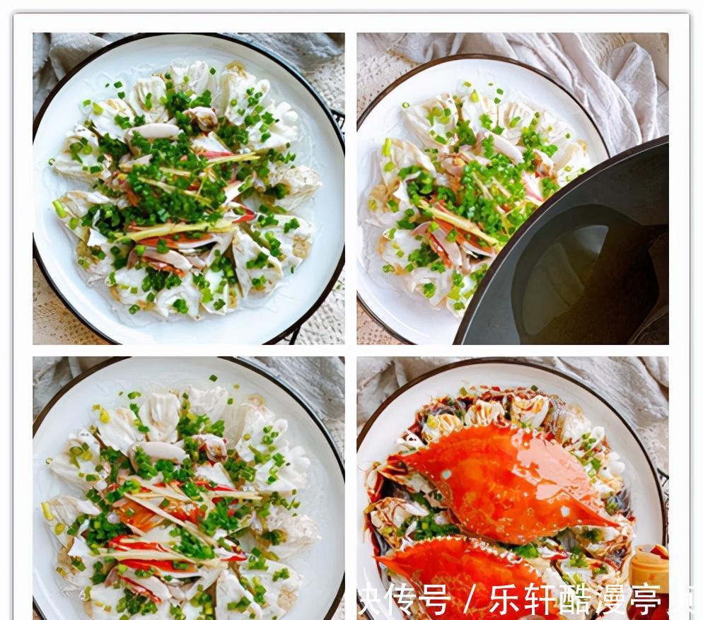葱油梭子蟹|江浙沪时令菜“葱油梭子蟹”,掌握2点,肉质细嫩,鲜得掉眉毛