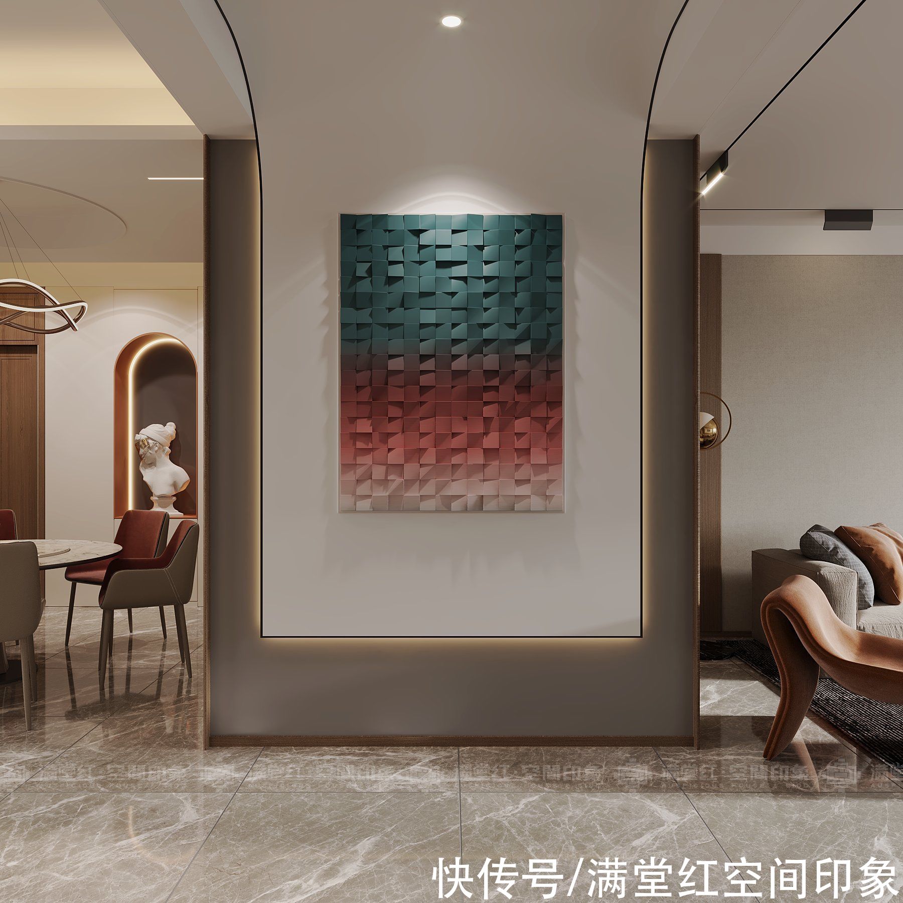 时尚|大户型的装修设计创想，与众不同的轻奢风，多种元素的碰撞