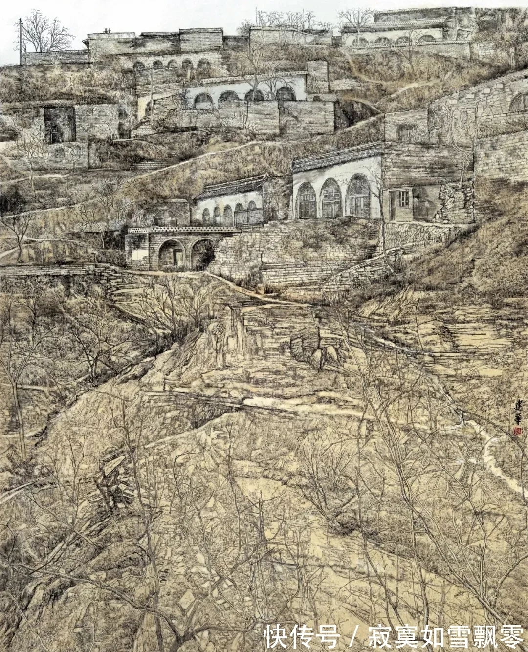 于建华&一个江南女子的山水画,全是北方的山北方的水,气势不凡!