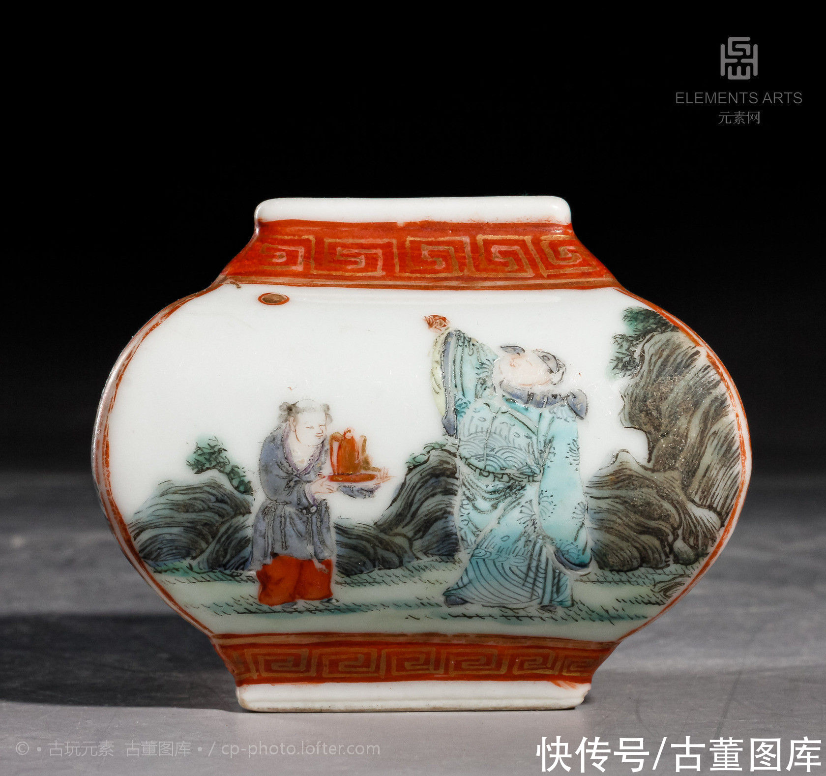  民国|民国四爱图新粉彩水盂