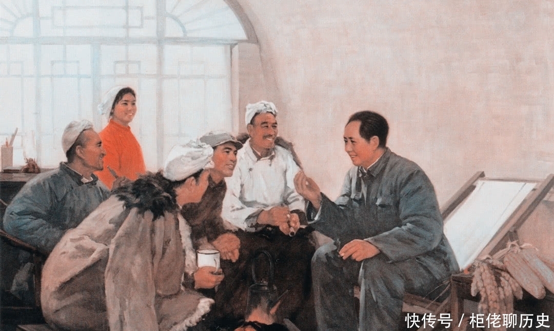 农民|毛主席和农民在一起的精美油画,这就是艺术家心中的领袖