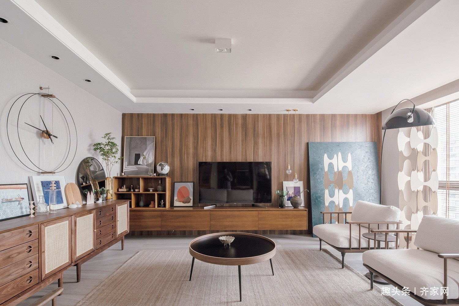 古一今|230平日式原木风,考虑业主体寒和小资情调,营造安稳舒适氛围