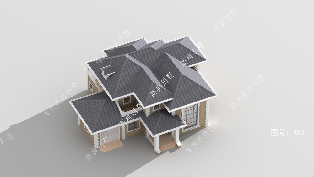 别墅|简欧两层别墅,外观立体,内部功能齐全,整体实用。
