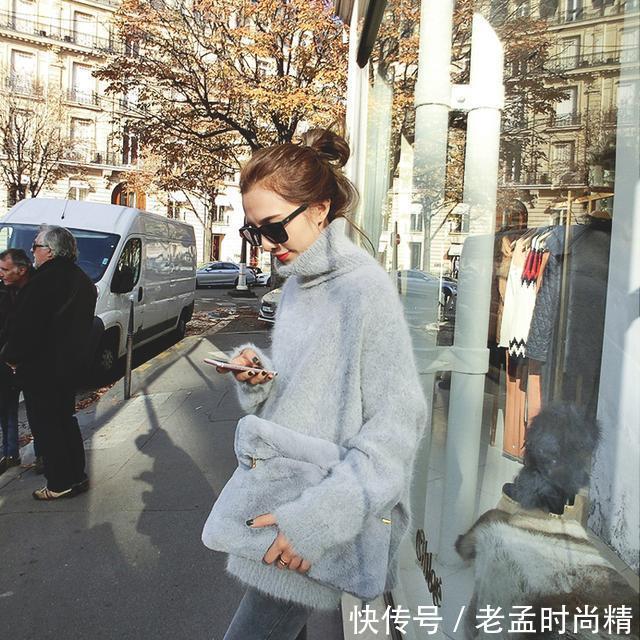慵懒 今年流行温暖的貂绒毛衣,冬天穿出优雅的名媛气质
