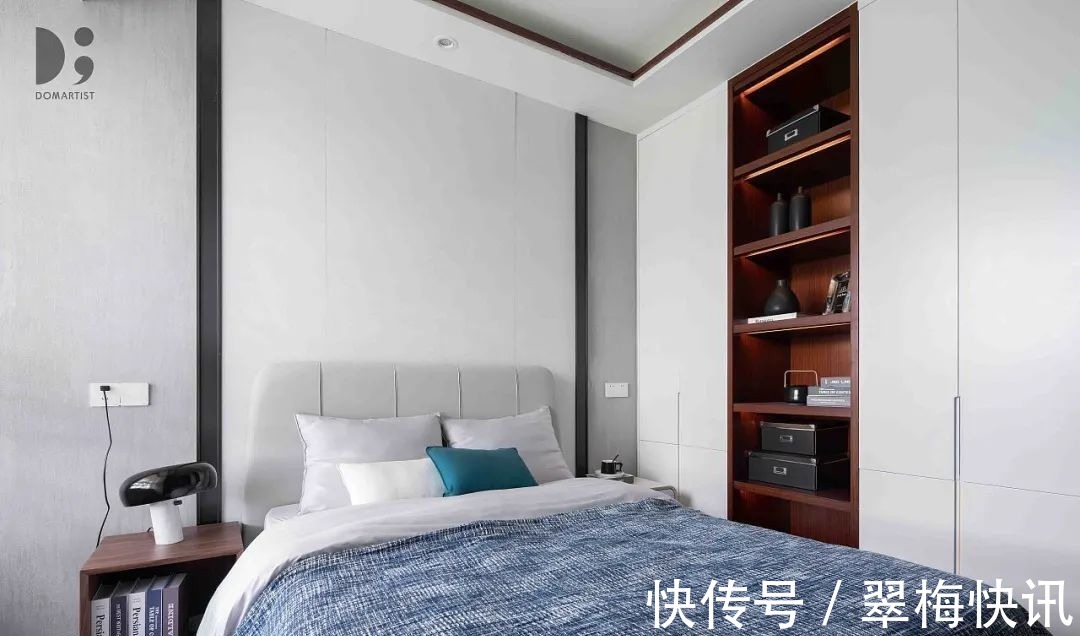 空间|116㎡现代简约,简洁优雅的空间,加入深色与绿植,稳重舒适