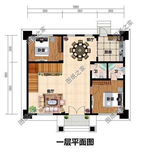 自建|进深九米的农村二层自建房屋图，拿图建房，省心省力还省钱