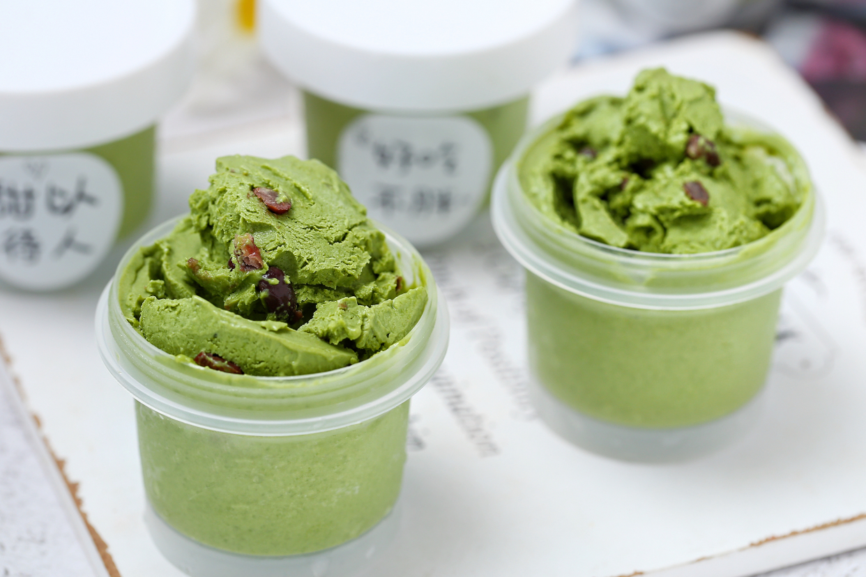 完胜哈根达斯，自制清新解暑抹茶蜜豆冰淇淋，无添加给孩子吃放心